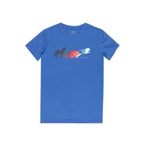 JACK WOLFSKIN Funkční tričko 'JUMPING WOLF'  kouřově modrá / azurová / královská modrá / korálová / červená