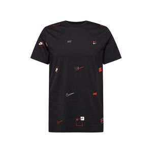 Nike Sportswear Tričko šedá / červená / černá / bílá