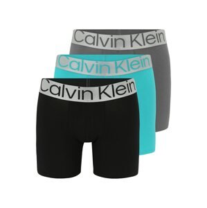 Calvin Klein Underwear Boxerky  černá / šedý melír / aqua modrá / šedá
