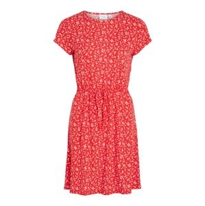 VILA Letní šaty  červená / bílá