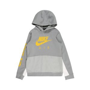 Nike Sportswear Mikina  šedá / bílá / světle šedá / žlutá