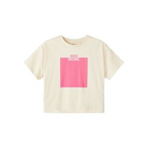 NAME IT Tričko 'Larisse' krémová / světle růžová
