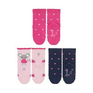 STERNTALER Ponožky  pink / tmavě modrá / šedá