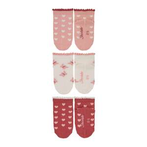 STERNTALER Ponožky  bílá / pink / červená