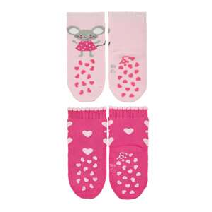 STERNTALER Ponožky  růžová / bílá / šedá