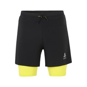 ODLO Sportovní kalhoty 'Axalp'  černá / svítivě žlutá / stříbrně šedá