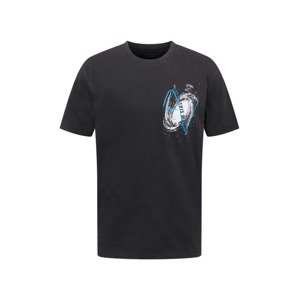AllSaints Tričko 'Intergala'  černá / bílá / aqua modrá
