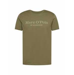 Marc O'Polo Tričko  olivová / bílý melír