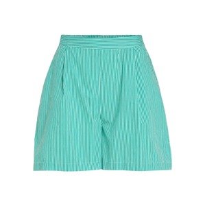 VILA Kalhoty se sklady v pase 'Malene'  zelená / bílá