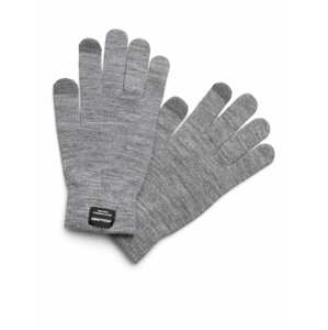 JACK & JONES Prstové rukavice 'Henry'  šedý melír / černá / bílá