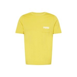 PUMA Funkční tričko  světle žlutá / bílá