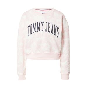 Tommy Jeans Mikina marine modrá / světle růžová / bílá