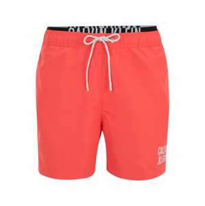 Calvin Klein Swimwear Plavecké šortky  světle šedá / svítivě růžová