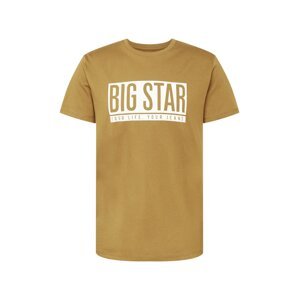 Big Star Tričko 'CIESZBIR'  khaki / bílá