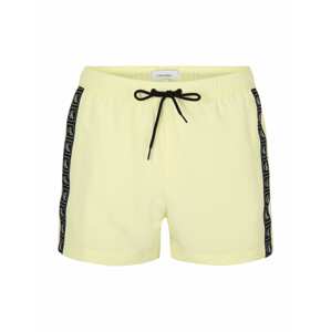 Calvin Klein Swimwear Plavecké šortky  světle žlutá / černá / bílá