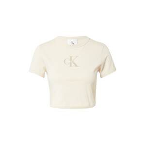 Calvin Klein Jeans Tričko  světle béžová / tmavě béžová / bílá