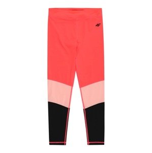 4F Sportovní kalhoty  světle červená / pastelově růžová / černá