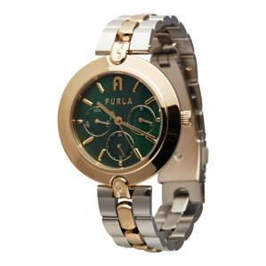 FURLA Analogové hodinky  zelená / stříbrná / zlatá