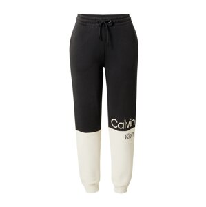Calvin Klein Jeans Kalhoty  krémová / černá