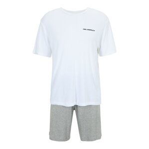 Karl Lagerfeld Pyžamo krátké  šedý melír / bílá / černá