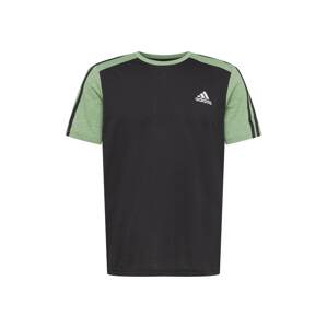 ADIDAS PERFORMANCE Funkční tričko  zelený melír / černá / bílá