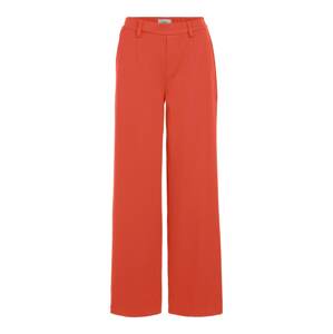 OBJECT Kalhoty se sklady v pase 'Lisa' rezavě červená / bílá