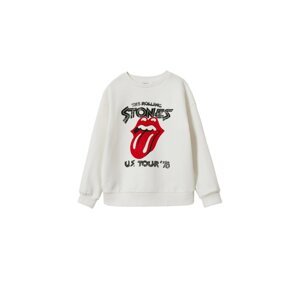 MANGO KIDS Mikina 'The Rolling Stones'  bílý melír / červená / černá / černý melír / bílá