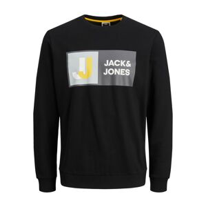 JACK & JONES Mikina 'Logan'  žlutá / šedá / světle šedá / černá / bílá