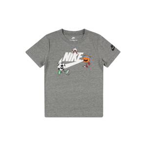 Nike Sportswear Tričko  šedý melír / bílá / černá / oranžová / červená