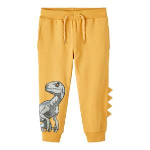 NAME IT Kalhoty 'Jairi Jurassic'  žlutá / šedý melír