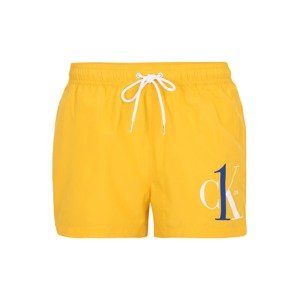 Calvin Klein Swimwear Plavecké šortky  žlutá / bílá / tmavě modrá