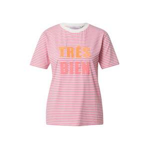 Zwillingsherz Tričko 'Très Bien' oranžová / pink / růžová / bílá