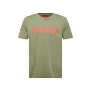 HUGO Tričko 'Dulivio'  khaki / červená