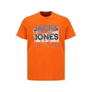 Jack & Jones Plus Tričko 'COTREK'  oranžová / modrá / bílá / námořnická modř