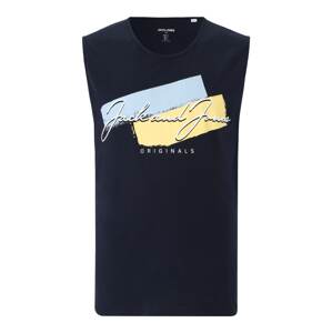 Jack & Jones Plus Tričko 'SUNSET'  námořnická modř / světlemodrá / světle žlutá / bílá