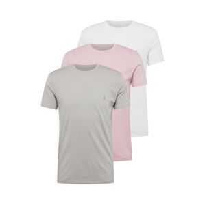 AllSaints Tričko  kouřově šedá / světle růžová / bílá