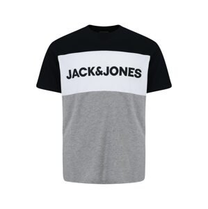 Jack & Jones Plus Tričko  modrá / šedá / bílá