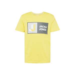 JACK & JONES Tričko 'LOGAN'  žlutá / šedá / tmavě šedá / bílá
