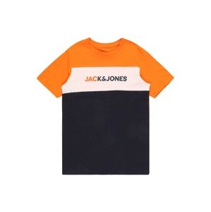Jack & Jones Junior Tričko 'FINN'  oranžová / námořnická modř / offwhite