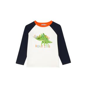 Cath Kidston Tričko 'Dinosaur Roar'  bílá / tmavě modrá / svítivě oranžová / jablko