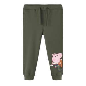 NAME IT Kalhoty 'Peppa Pig'  tmavě zelená / růžová / červená / bílá