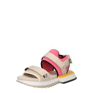 Tommy Jeans Sandály starobéžová / žlutá / světle růžová / černá