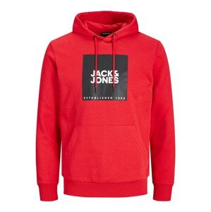 JACK & JONES Mikina 'LOCK'  červená / černá / bílá