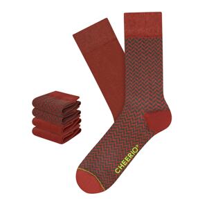 CHEERIO* Ponožky 'Herringbone Homie' zelená / tmavě zelená / červená