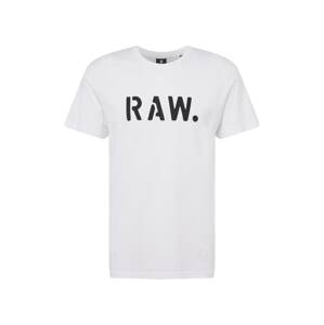 G-Star RAW Tričko 'Stencil'  černá / bílá