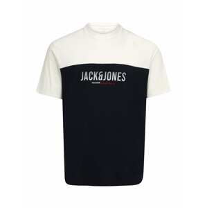Jack & Jones Plus Tričko 'EDAN'  námořnická modř / bílá