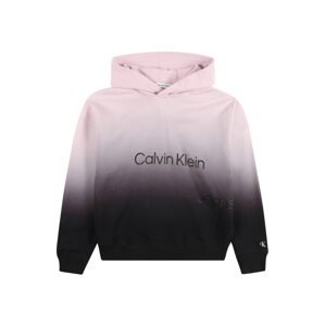 Calvin Klein Jeans Mikina  pastelově růžová / černá