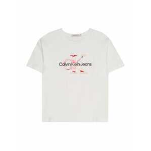 Calvin Klein Jeans Tričko  růžová / červená / černá / bílá