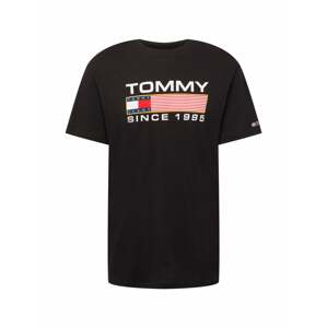 Tommy Jeans Tričko tmavě modrá / jasně červená / černá / bílá