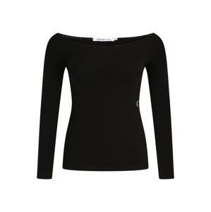 Calvin Klein Jeans Curve Tričko 'BARDOT' černá / bílá